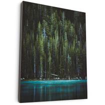 Quadro Decorativo Paisagem Floresta e o Lago Iluminado