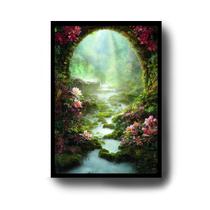 Quadro Decorativo Paisagem Mágica de Paz e Harmonia com Moldura E Acetato Tamanho A3