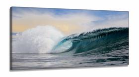 Quadro Decorativo Paisagem Mar Ondas Surf em Tecido Canvas 130x60