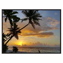 Quadro Decorativo Paisagem Palmeiras Céu Mar 90x60 para Sala