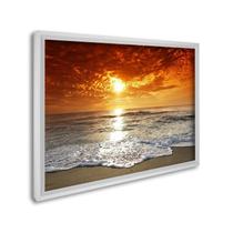 Quadro Decorativo Paisagem Pôr do Sol na Praia com 1 Tela Cm ou Cm de Parede para Escritório Banheir Sem Vidro