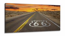 Quadro Decorativo Paisagem Rota 66 Mosaico em Tecido Canvas 130x60 Quadro Decorativo Paisagem Rota 66 Mosaico em Tecido Canvas 130x60