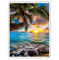 Quadro Decorativo Paisagem Sol Mar Palmeira para Sala Quarto Quadro Decorativo Paisagem Sol Mar Palmeira para Sala Quarto