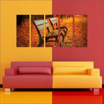 Quadro Decorativo Paisagens Banco Folhagens Decorações Interiores