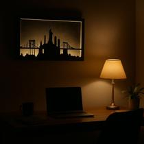 Quadro Decorativo Paisagens com led Luminária de parede Quadro Decorativo Paisagens com led Luminária de parede