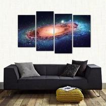 Quadro Decorativo Paisgem Do Espaço Galáxia Tecido 4 Peças 1 Quadro Decorativo Paisgem Do Espaço Galáxia Tecido 4 Peças 1