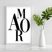 Quadro Decorativo Palavra Amor 33x24cm - com vidro