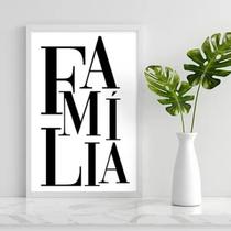 Quadro Decorativo Palavra Família 24x18cm - com vidro