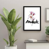 Quadro Decorativo Palavra Saudade 45x34Cm Moldura Preta
