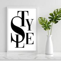 Quadro Decorativo Palavra Style 33X24 C/Vidro Madeira Branca Quadro Decorativo Palavra Style 33X24 C/Vidro Madeira Branca