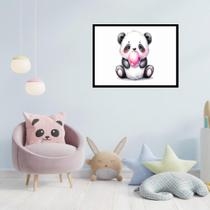 Quadro Decorativo Panda Chiclete - 50X70Cm