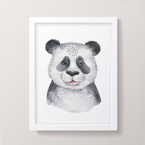 Quadro Decorativo Panda Moldura Branca