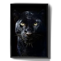 Quadro Decorativo Pantera Negra Animais Fundo Preto