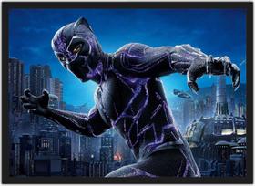 Quadro Decorativo Pantera Negra Heróis Filmes Cinema Salas Quartos Decorações Com Moldura