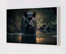 Quadro Decorativo Pantera Negra Moldura Caixa Alta 70x100