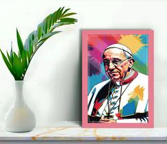 Quadro Decorativo Papa Pop Art + Vidro 33x25 Sala Studio