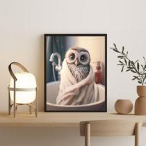 Quadro Decorativo Para Banheiro Corujinha 24X18Cm Quadro Decorativo Para Banheiro Corujinha 24X18Cm