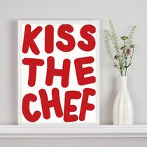 Quadro Decorativo Para Cozinha Kiss The Chef 45x34cm Quadro Decorativo Para Cozinha Kiss The Chef 45x34cm