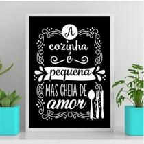 Quadro Decorativo Para Cozinha Pequena 24x18cm - com vidro - Quadros On-line