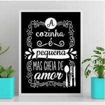 Quadro Decorativo Para Cozinha Pequena 33x24cm - com vidro