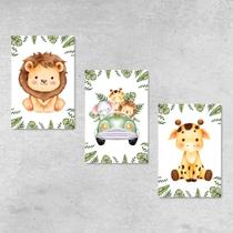 Quadro decorativo para quarto de bebê safari