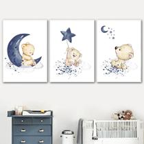 Quadro decorativo para quarto infantil 3 peças 40x60cm Quadro decorativo para quarto infantil 3 peças 40x60cm