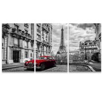 Quadro Decorativo para Quarto Paris Carro Vermelho