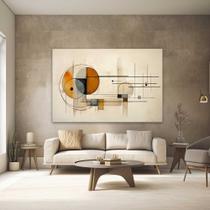 Quadro Decorativo para Quarto Sala Abstrato Bege Marrom Formas Grande Escritório Hall Cozinha Corredor