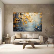 Quadro Decorativo para Quarto Sala Arte Folhas Amarela Grande Escritório Hall Cozinha Corredor