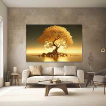 Quadro Decorativo para Quarto Sala Arvore Dourada Horizontal Grande Escritório Hall Cozinha Corredor Quadro Decorativo para Quarto Sala Arvore Dourada Horizontal Grande Escritório Hall Cozinha Corredor