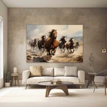Quadro Decorativo para Quarto Sala Cavalos Correndo Cavalo Luxo Grande Escritório Hall Cozinha Corredor