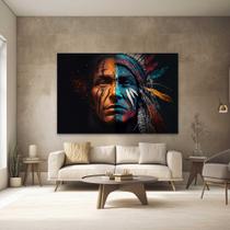 Quadro Decorativo para Quarto Sala Indigena Arte Azul Luxo Grande Escritório Hall Cozinha Corredor