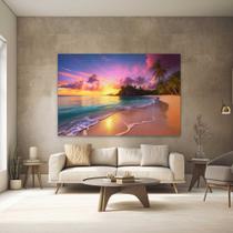 Quadro Decorativo para Quarto Sala Paisagem Praia Por do Sol Grande Escritório Hall Cozinha Corredor