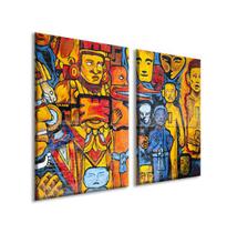 Quadro Decorativo para Sala Abstrato Art Funky Tela Canvas 80x60 - Tendenci