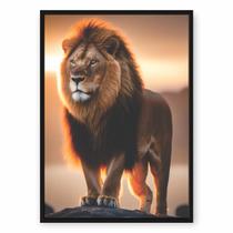 Quadro Decorativo Para Sala Escritório 60x90 Leão Rei Premium Quadro Decorativo Para Sala Escritório 60x90 Leão Rei Premium