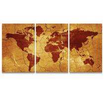 Quadro Decorativo para Sala Mosaico Mapa Rustico Laranja Quadro Decorativo para Sala Mosaico Mapa Rustico Laranja