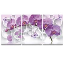 Quadro Decorativo para Sala Mosaico Orquídea Roxa - IQ Quadros