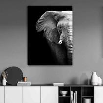 Quadro Decorativo para Sala Quarto Elefante Luxo Fundo preto 130x90