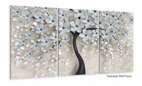 Quadro Decorativo Para Sala Quarto Flores Cerejeiras 120x60 3 peças