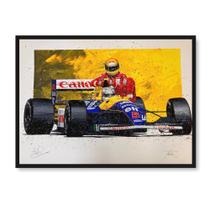 Quadro Decorativo Para Sala Quarto Poster Moldura 60x90 Senna Mansel Corrida Brasil