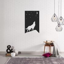 Quadro Decorativo Parede Animal Lobo Uivando 60cm - Decoraê