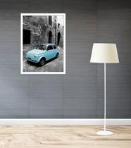 Quadro Decorativo Paris Carro Azul - 70x50cm