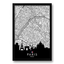 Quadro Decorativo Paris com Moldura e Acetato A3 42x30cm.