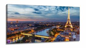 Quadro Decorativo Paris Paisagem em Tecido Canvas 130x60