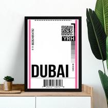 Quadro Decorativo Passagem Para Dubai 24X18Cm Quadro Decorativo Passagem Para Dubai 24X18Cm