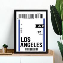 Quadro Decorativo Passagem Para Los Angeles 45x34cm - com vidro Quadro Decorativo Passagem Para Los Angeles 45x34cm - com vidro