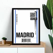 Quadro Decorativo Passagem Para Madrid 24x18cm