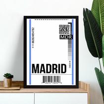 Quadro Decorativo Passagem Para Madrid 45x34cm - com vidro Quadro Decorativo Passagem Para Madrid 45x34cm - com vidro