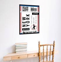Quadro Decorativo Passagem Para Nova York - 70x50cm Quadro Decorativo Passagem Para Nova York - 70x50cm