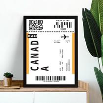 Quadro Decorativo Passagem Para o Canadá 33x24cm - com vidro